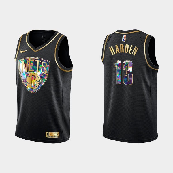 NBA Brooklyn Nets Trikot James Harden 13 Nike 2021-22 Schwarz Golden Edition 75th Anniversary Diamond Swingman - Herren NBA Brooklyn Nets Trikot James Harden 13 Nike 2021-22 Schwarz Golden Edition 75th Anniversary Diamond Swingman - Herren